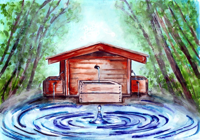 Titelbild Illustrationen für die Erzählung "Ein Tropfen Wasser"von  R.Rehahn