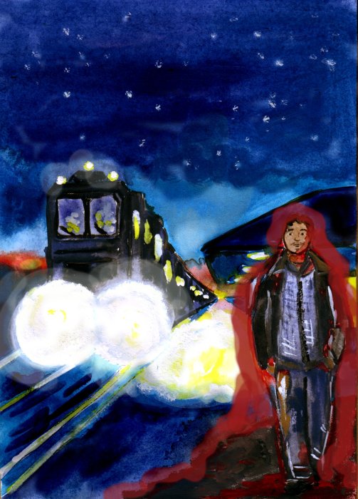 Illustrationen für die Erzählung "Der Zug"" von R.Rehahn