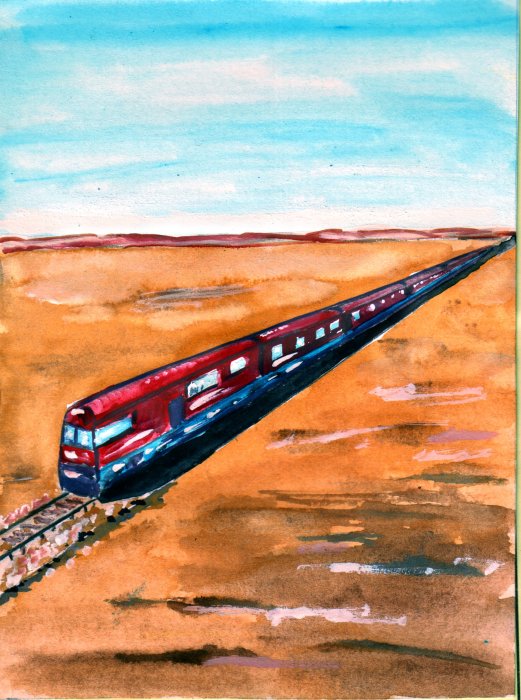 Illustrationen für die Erzählung "Der Zug"von R.Rehahn