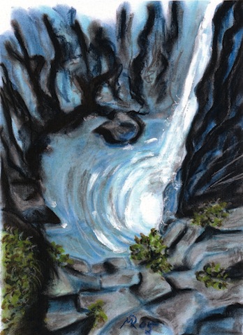  Weiher mit Wasserfall / 50,-€